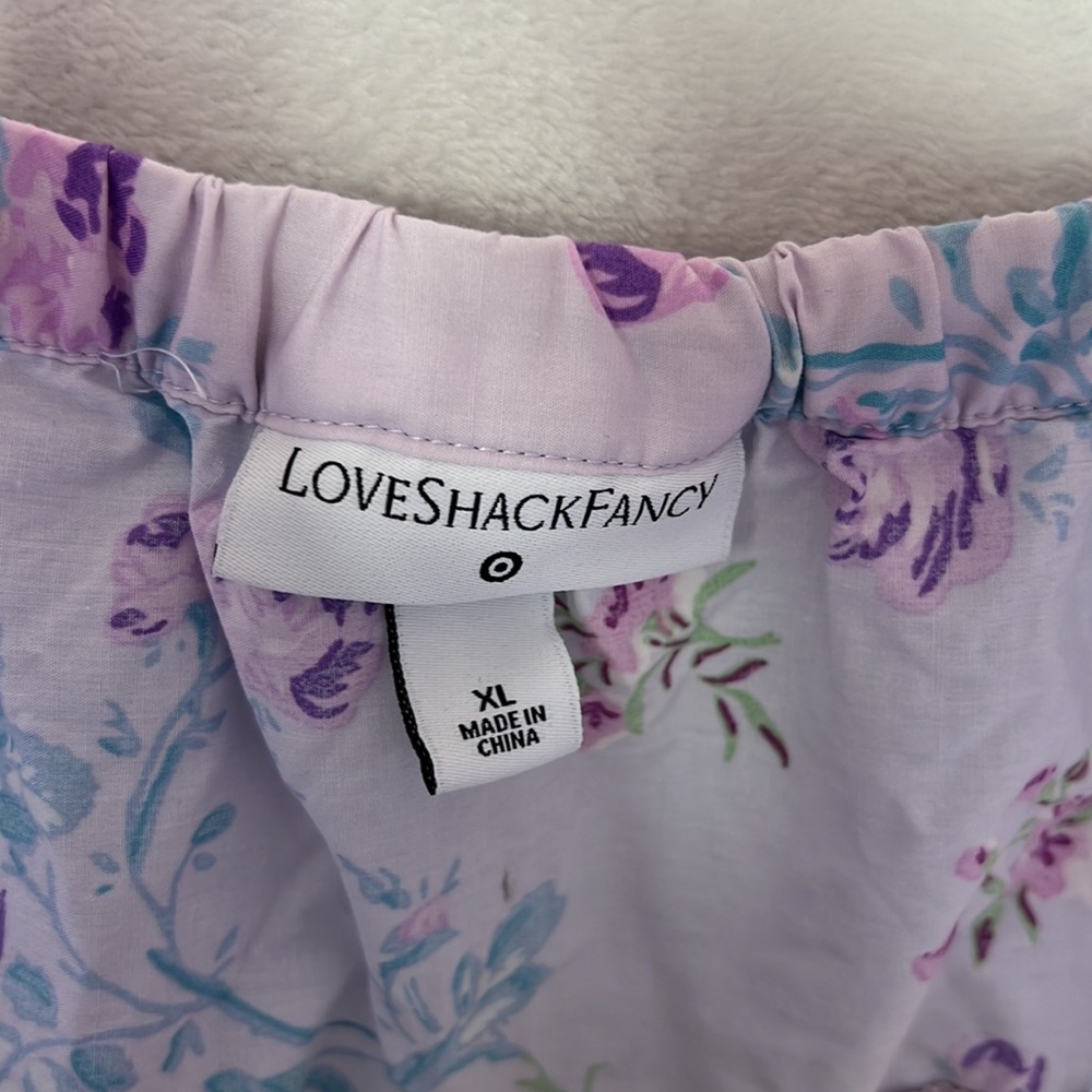 LoveShackFancy Pastel Floral Tiered Mini Dress in Lavender, Pink, Yellow - Picture 8 of 13
